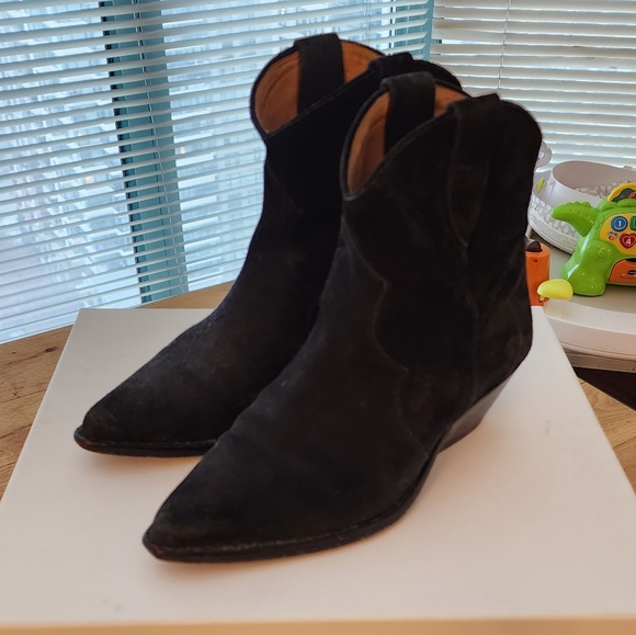 Isabel Marant Suede Faded Black Dewina Boot - Picture 2 of 8